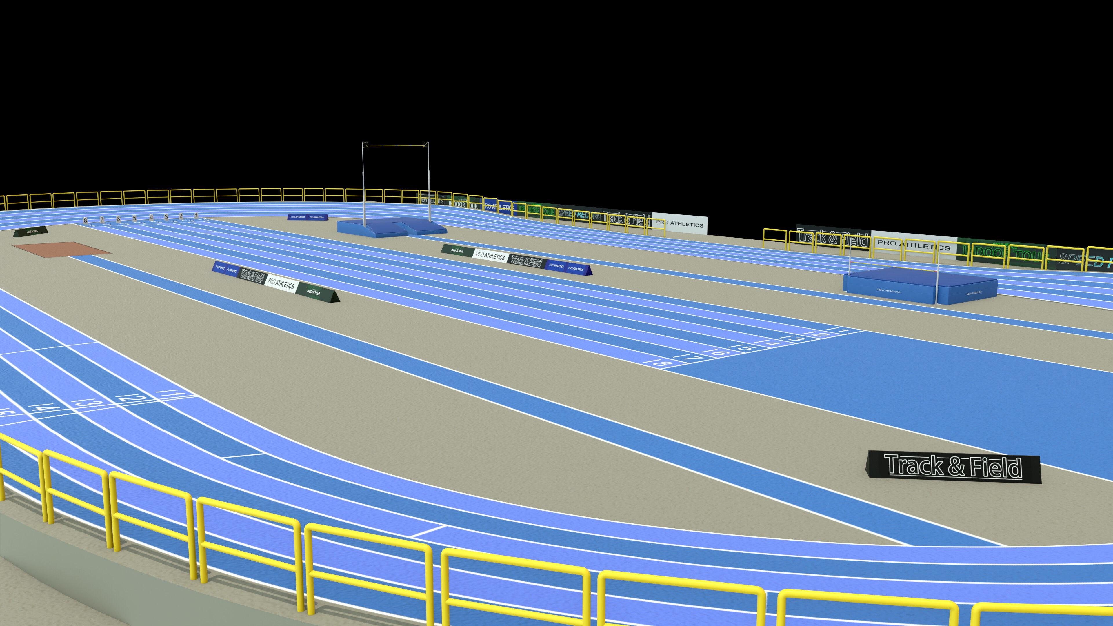 Track And Field 200m Low-poly 3D model_3