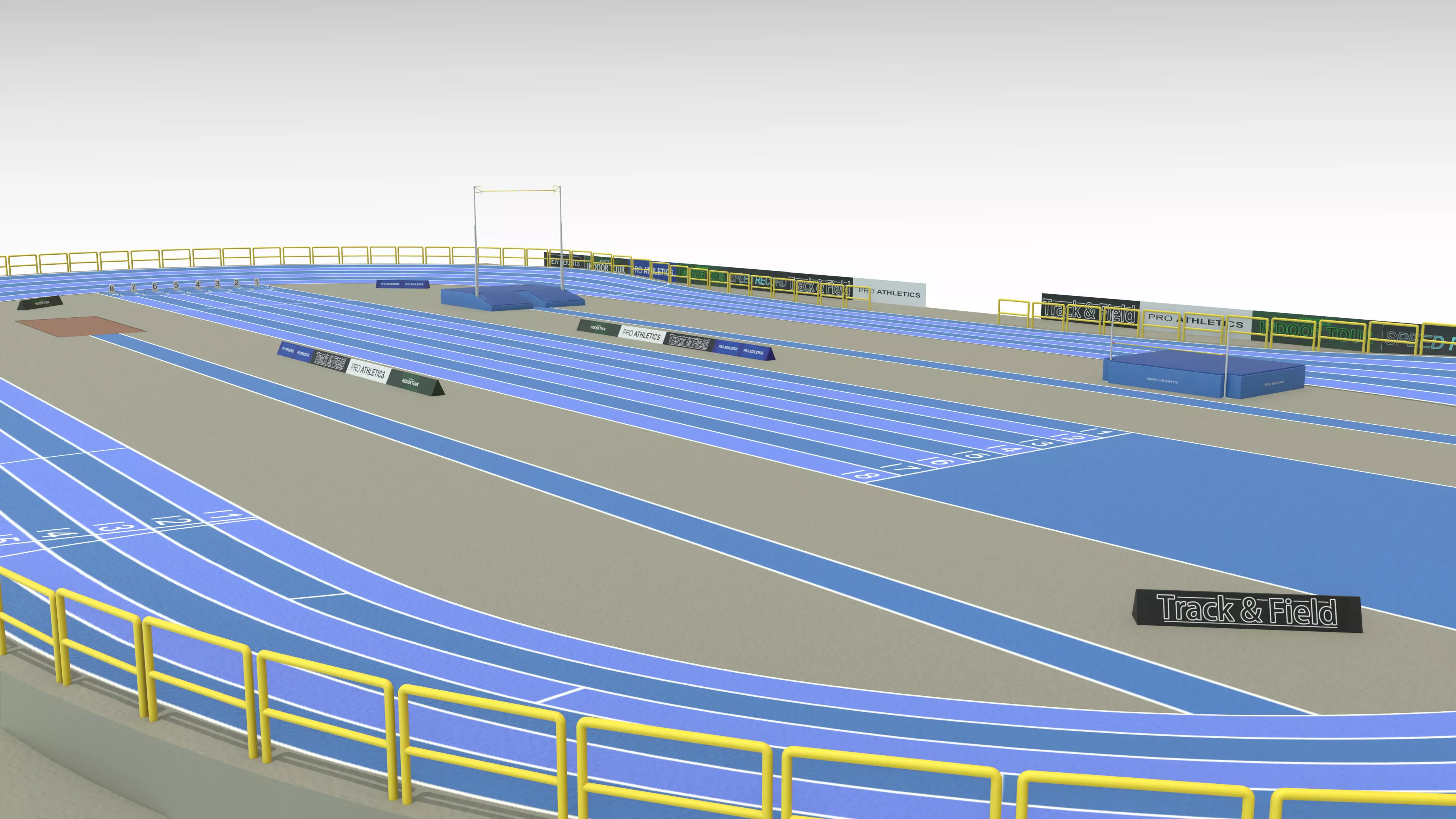 Track And Field 200m Low-poly 3D model_0