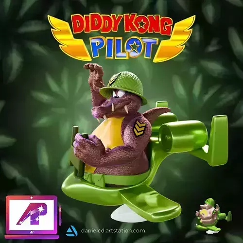 Diddy Kong Pilot Klump colored