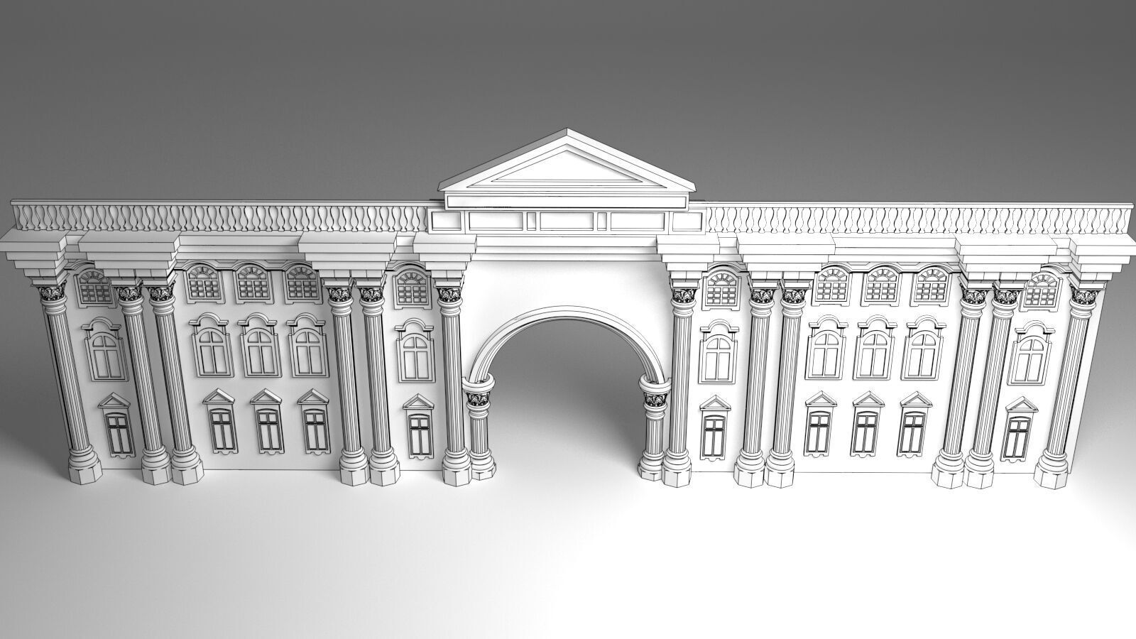 English Facade 3D model_3