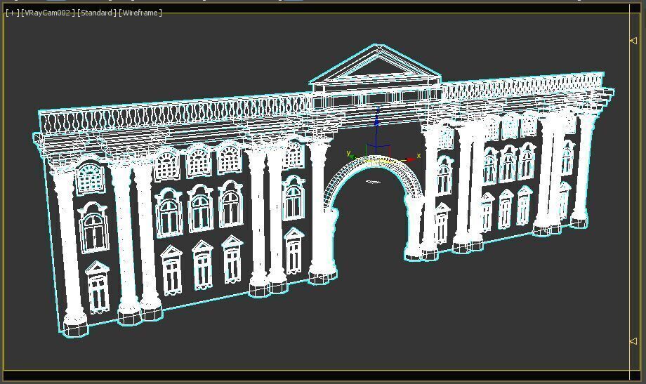 English Facade 3D model_13