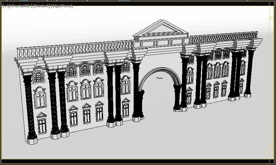 English Facade 3D model_9