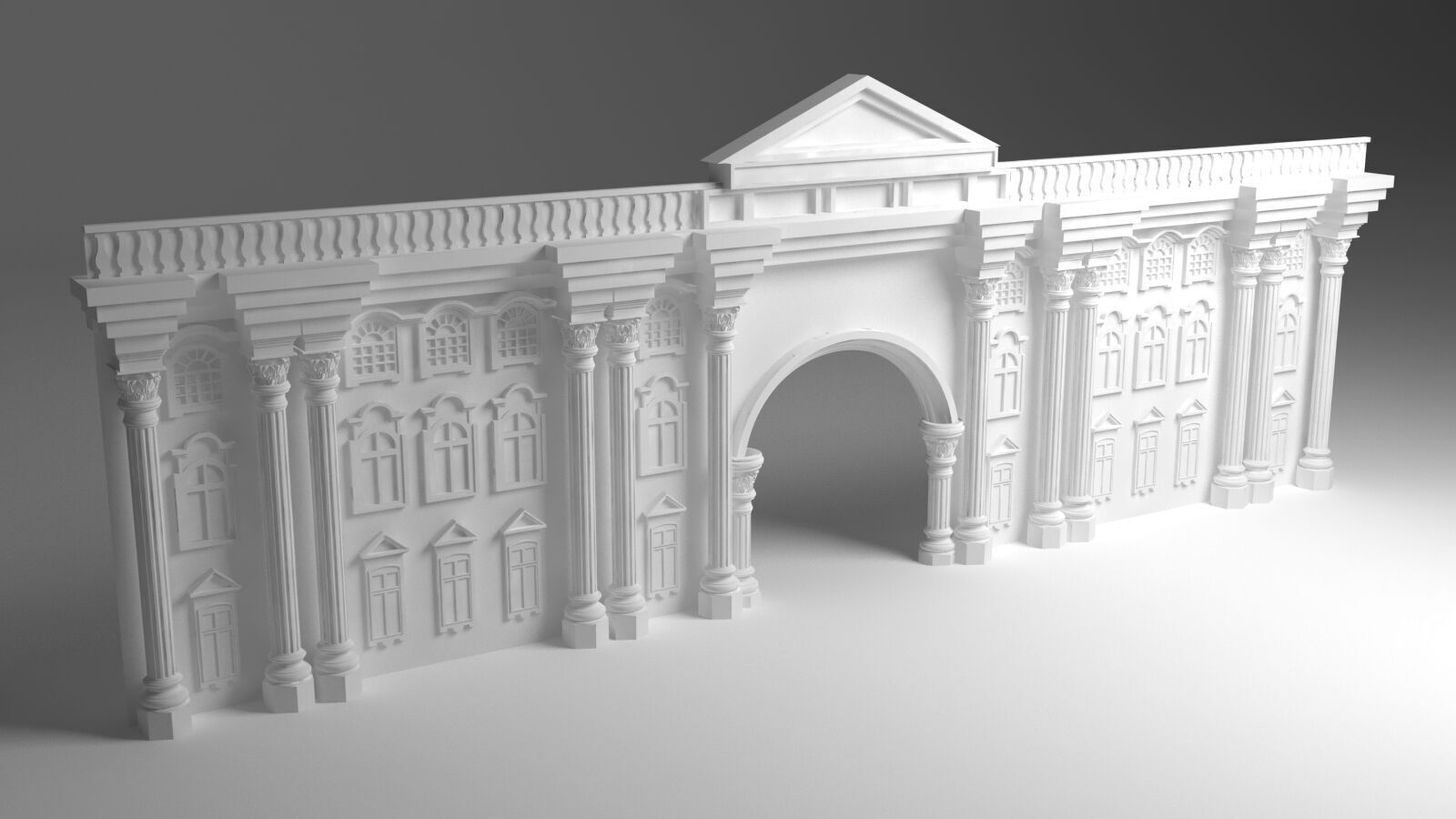 English Facade 3D model_5