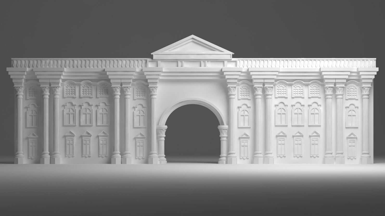 English Facade 3D model_4