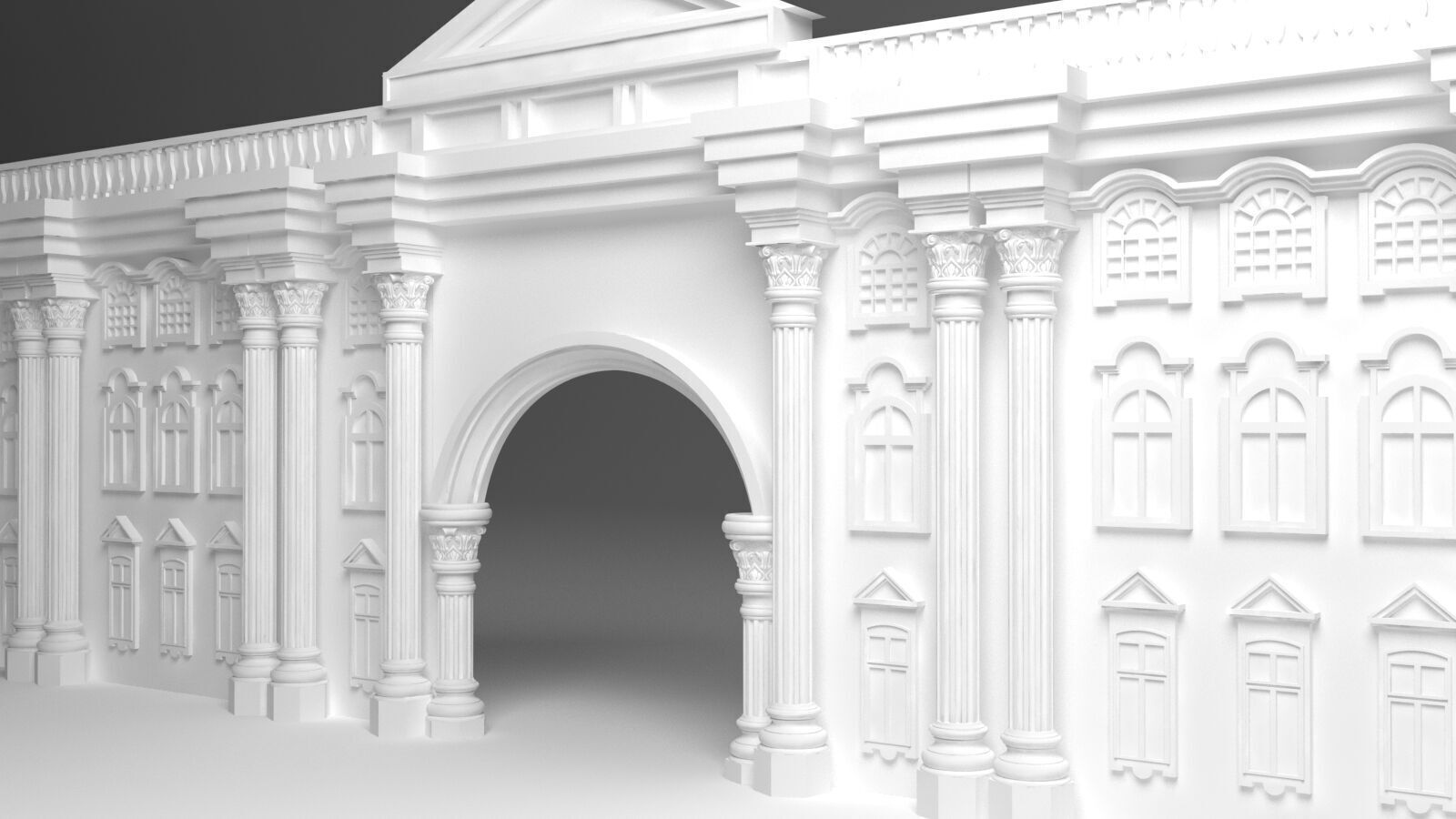 English Facade 3D model_6