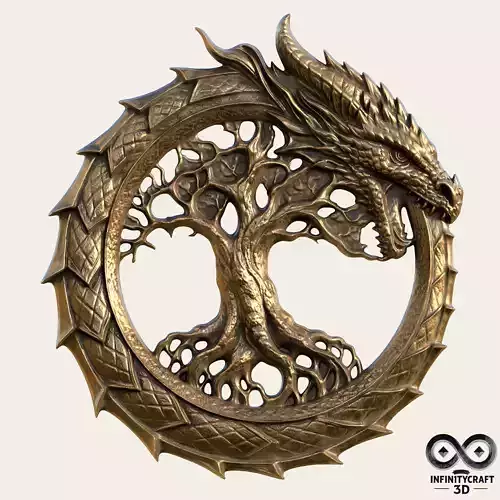 Yggdrasils  Guardian Dragon   Pendant and Wall Relief