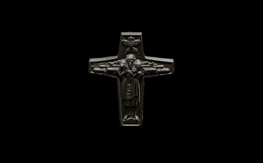 Cross of Pope Francis Pendant 3D print model_3