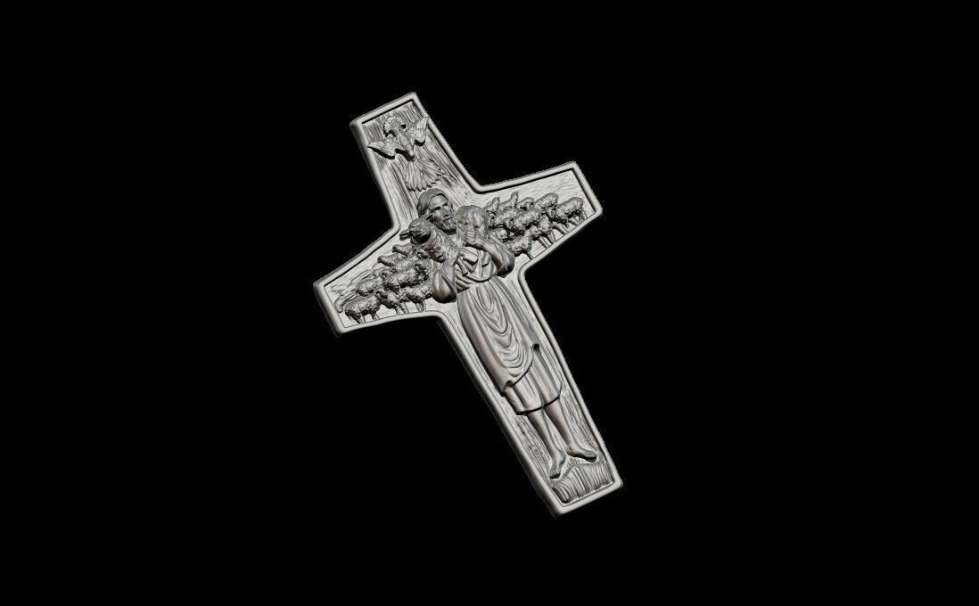 Cross of Pope Francis Pendant 3D print model_5