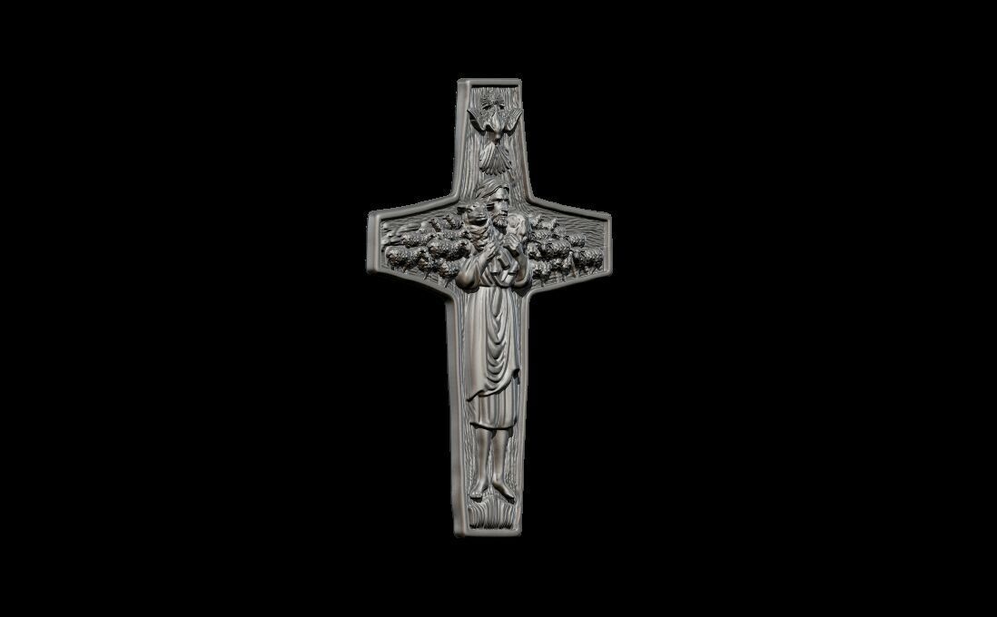 Cross of Pope Francis Pendant 3D print model_2