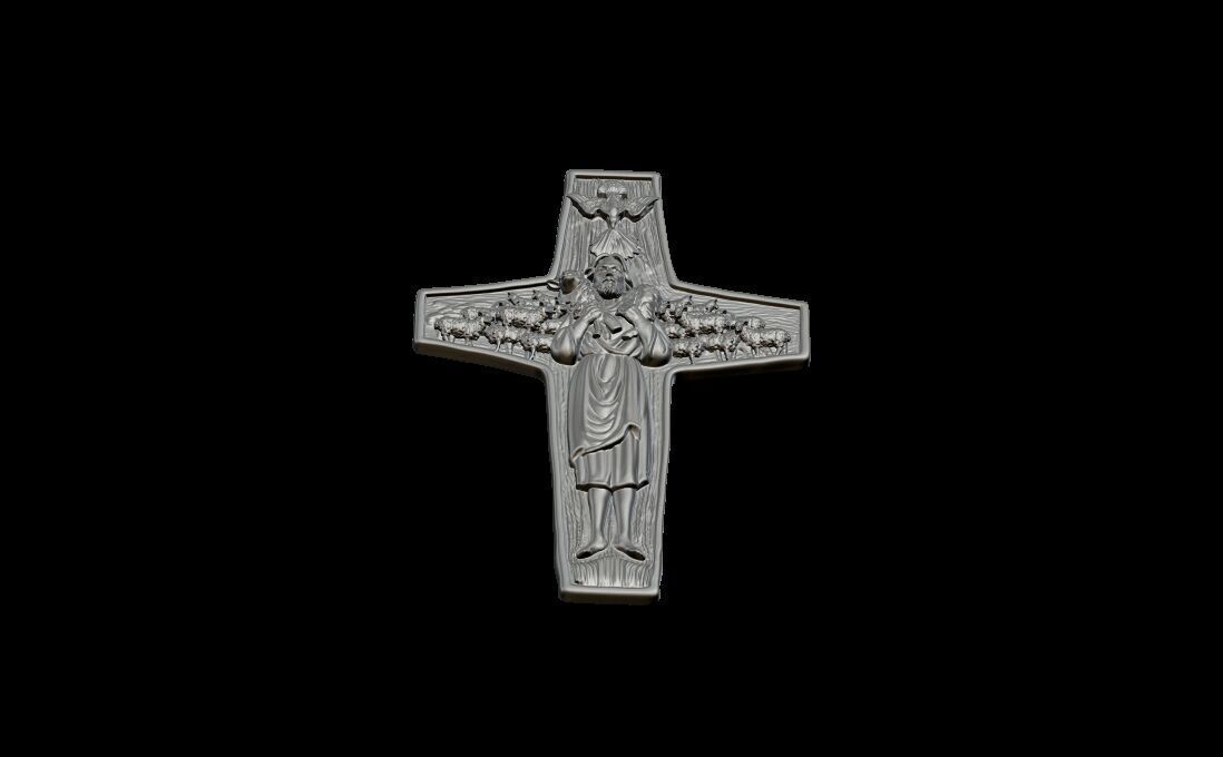 Cross of Pope Francis Pendant 3D print model_4