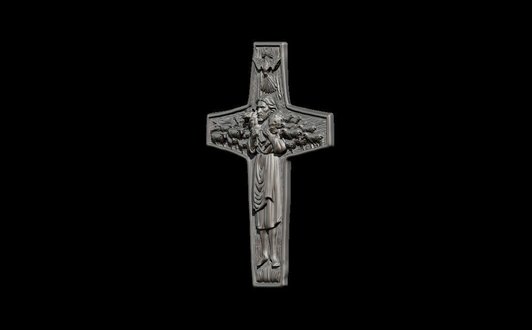 Cross of Pope Francis Pendant 3D print model_1