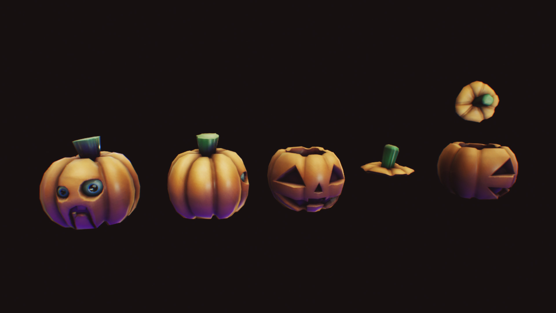 Stylized  Halloween  Pack 01 Low-poly 3D model_4