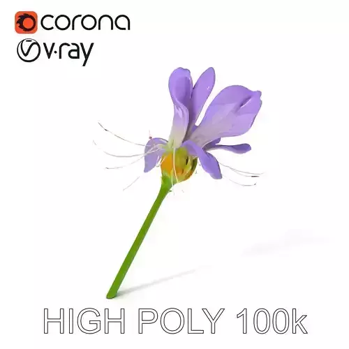 Elegant Purple Flower Model Pack for Animation and Design