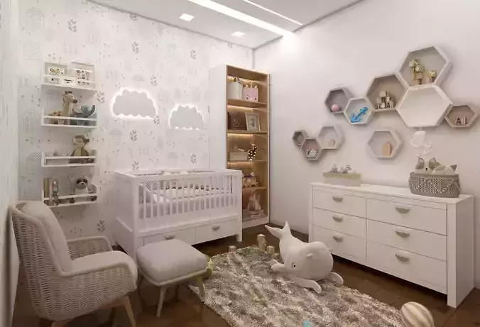 kid bedroom 3d model Low-poly 3D model kid bedroom 3d model Low-poly 3D model