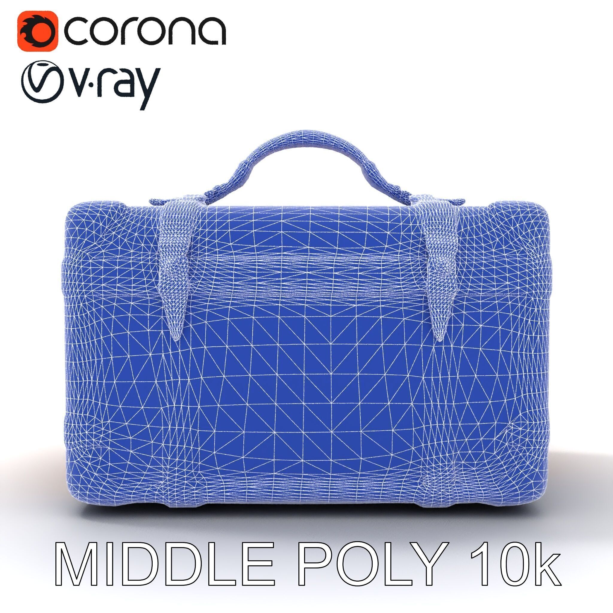 Vintage LeatherWrapped Travel Suitcase Model Pack Low-poly 3D model_19