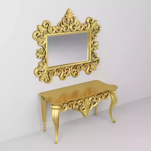 Classic Console Table and Mirror 001