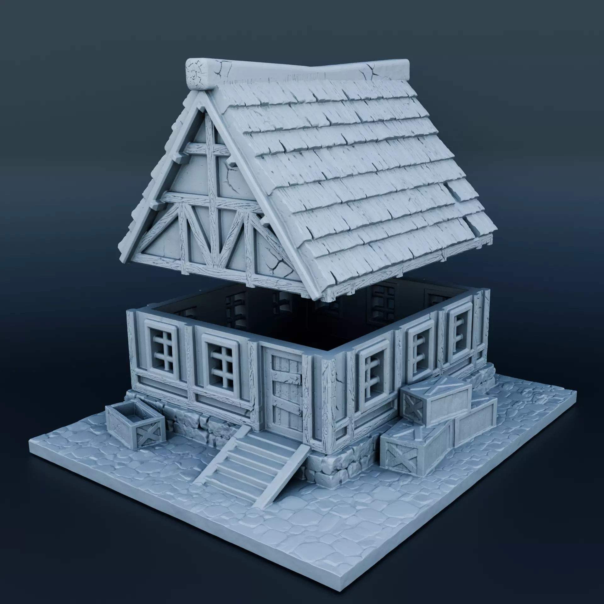 Medieval house 3D print model