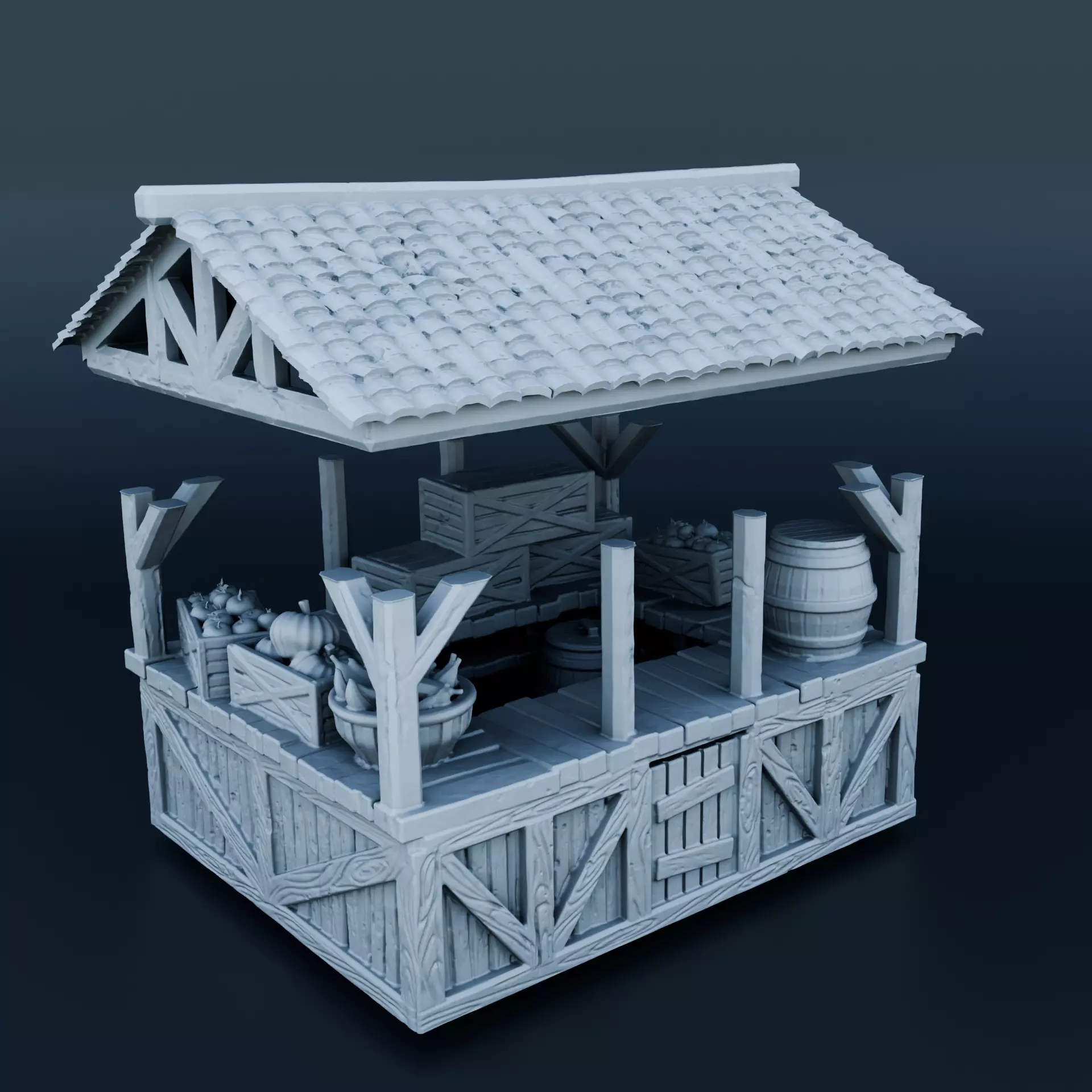 Medieval shop 3D print model_0