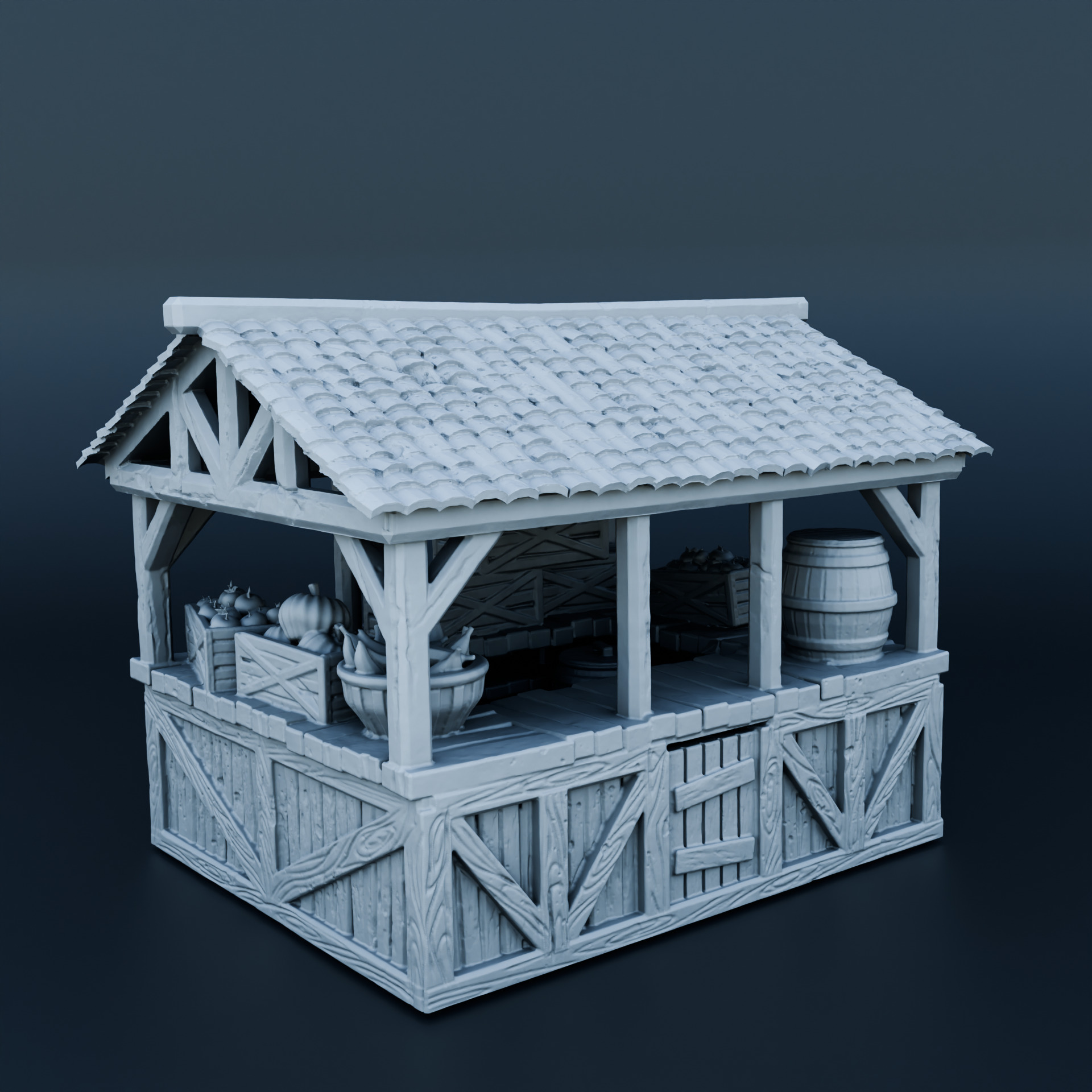 Medieval shop 3D print model_1