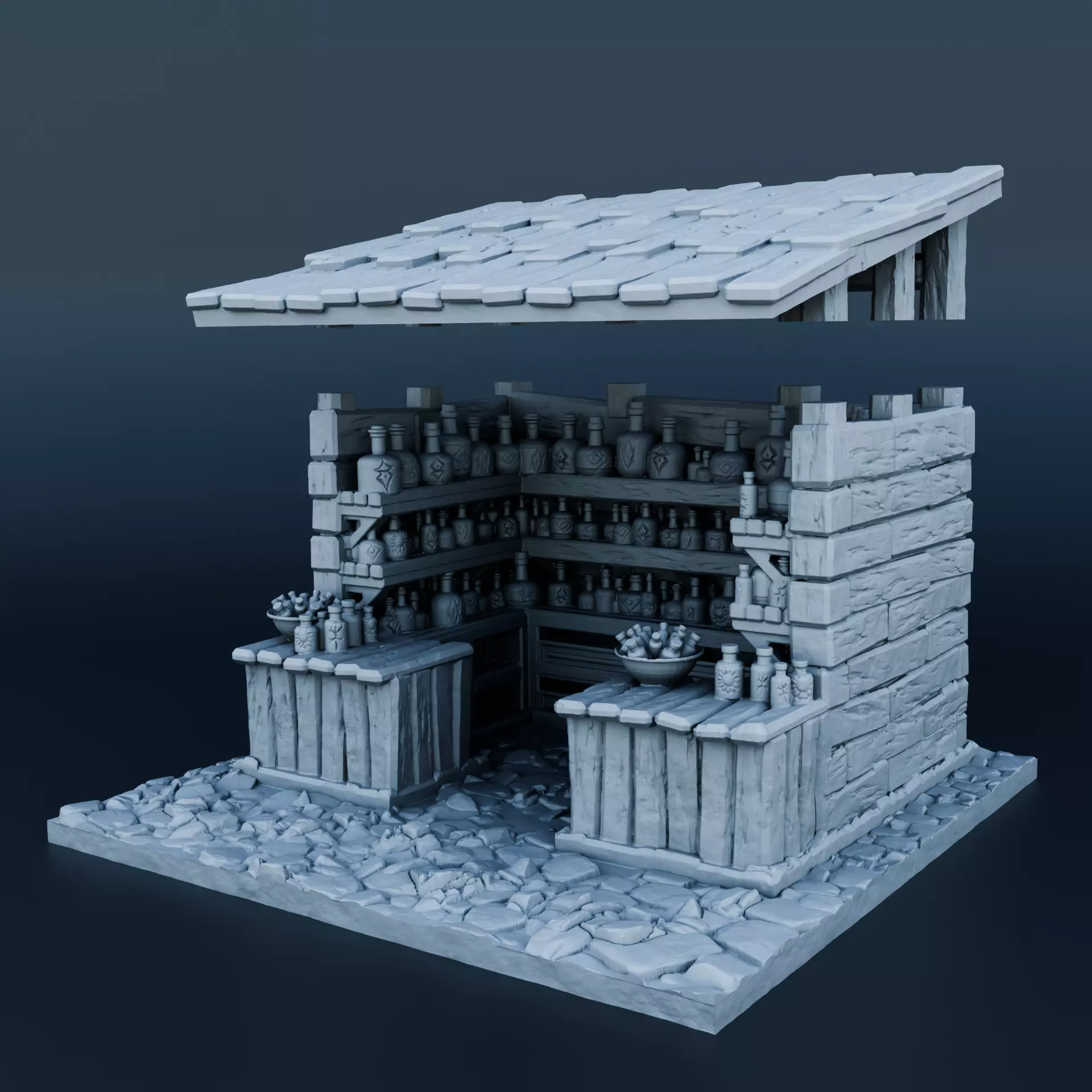 Medieval shop 3D print model