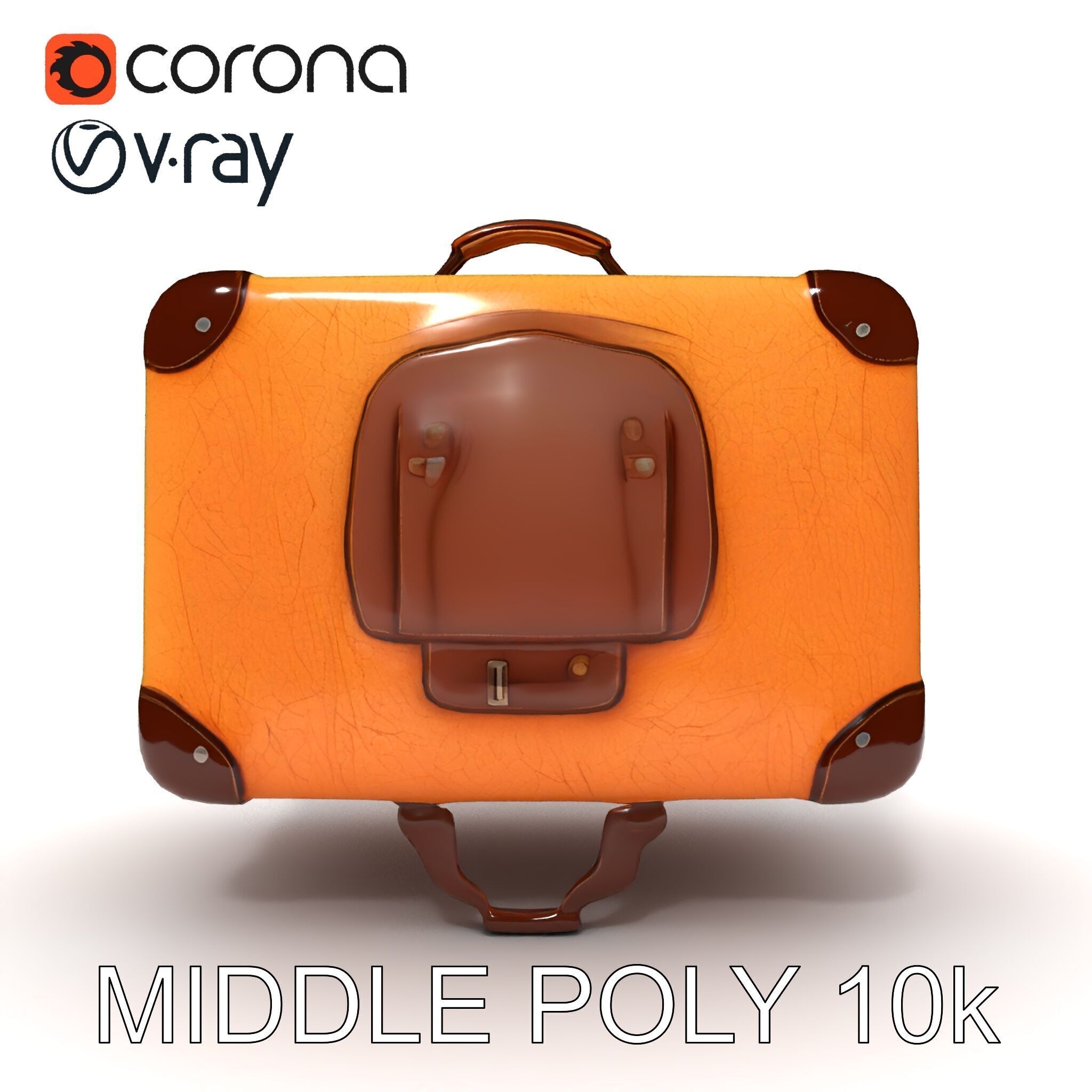 Vintage Leather Suitcase Model Pack for Rendering and Games Low-poly 3D model_23
