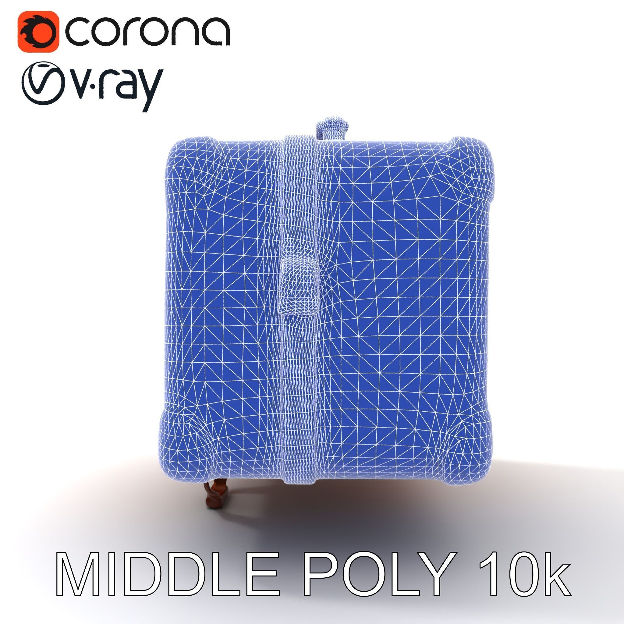 Vintage Leather Suitcase Model Pack for Rendering and Games Low-poly 3D model_20