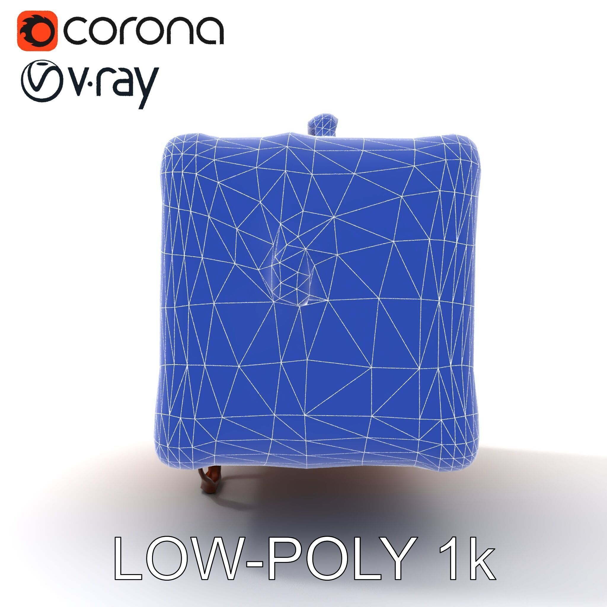 Vintage Leather Suitcase Model Pack for Rendering and Games Low-poly 3D model_29