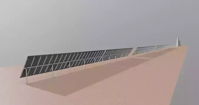 Low Poly Double Row Tracker System Pack Low-poly 3D model