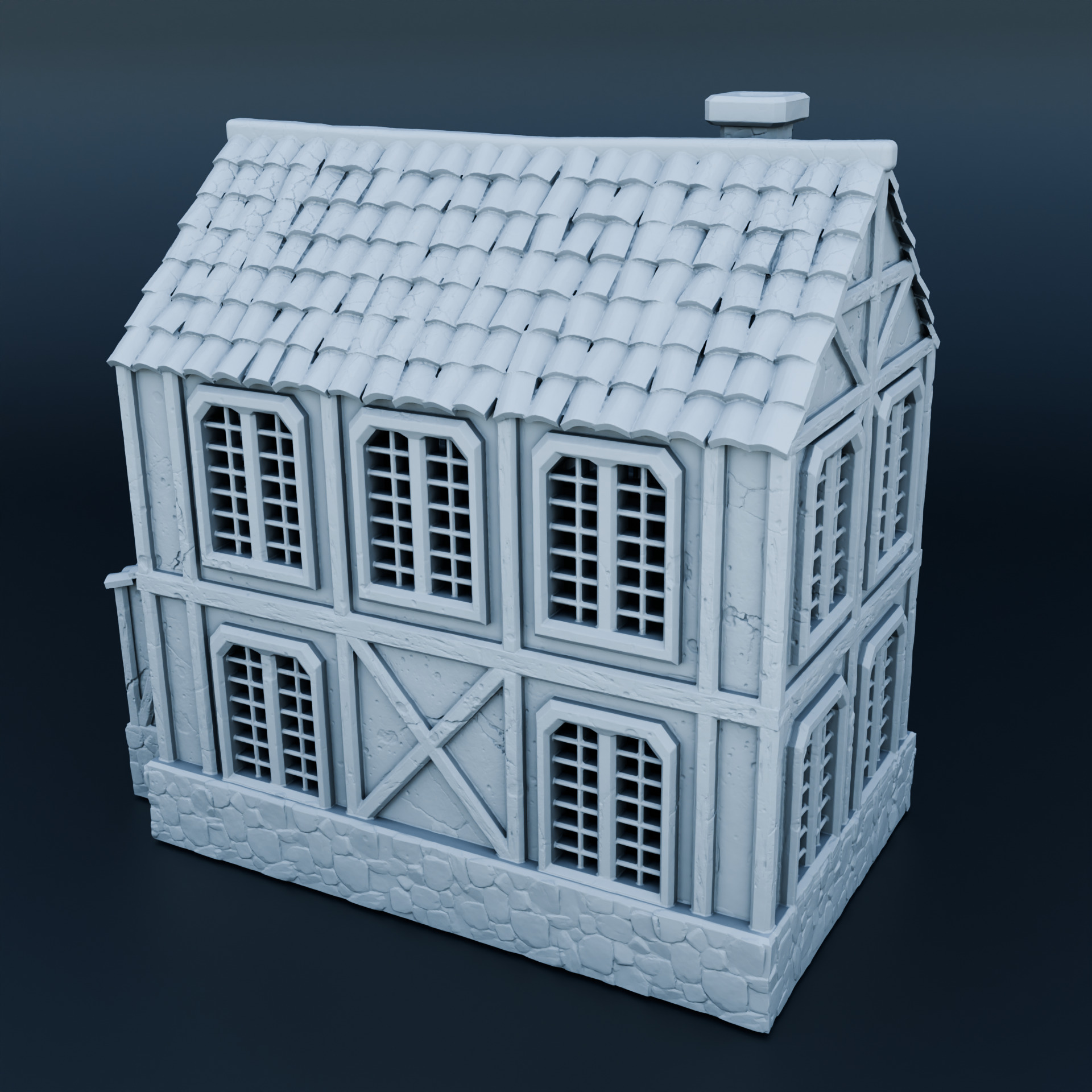 Medieval house 3D print model_1