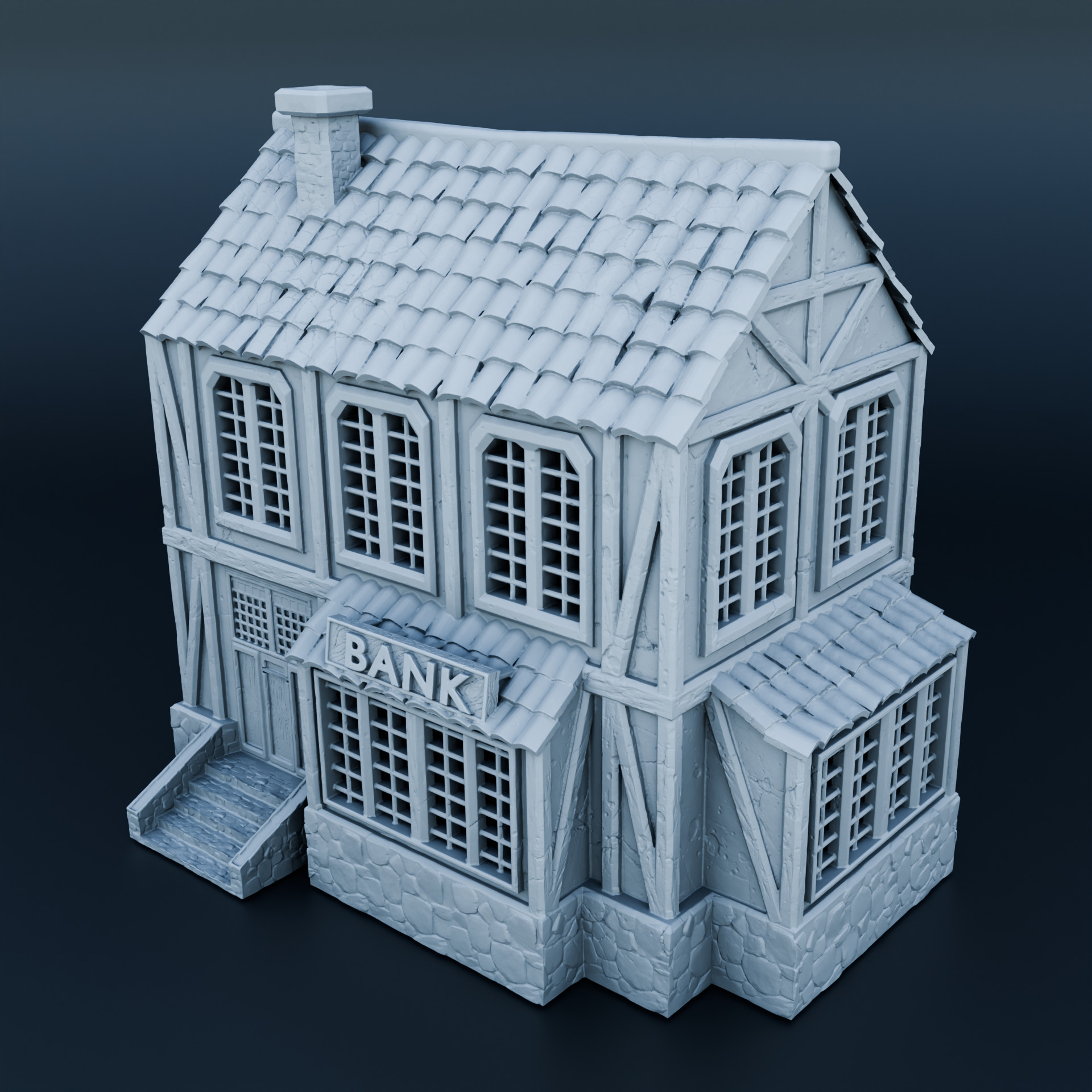 Medieval house 3D print model_2