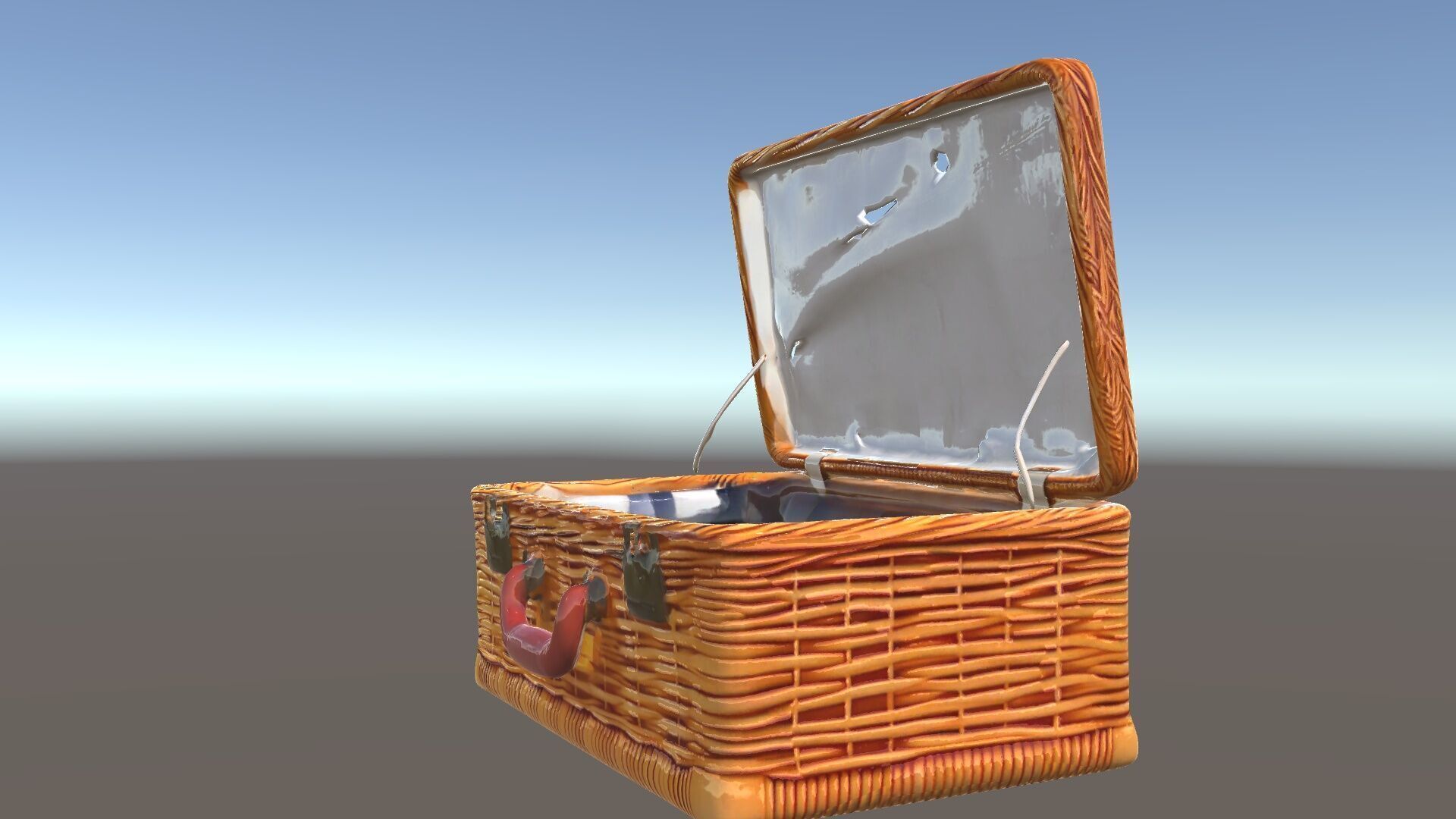 Wicker Picnic Basket Model Pack with Cloth Insert Low-poly 3D model_19