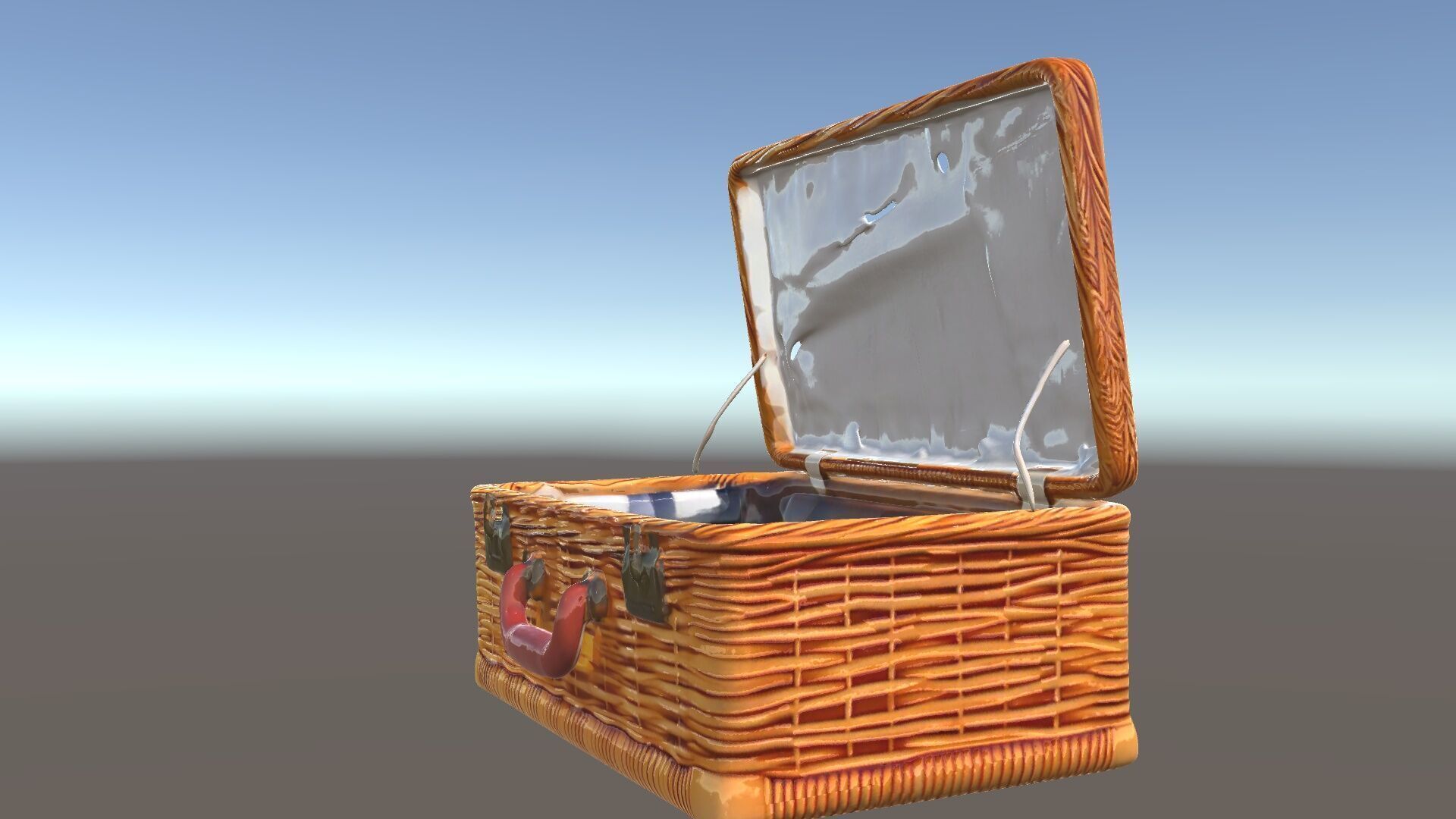 Wicker Picnic Basket Model Pack with Cloth Insert Low-poly 3D model_5
