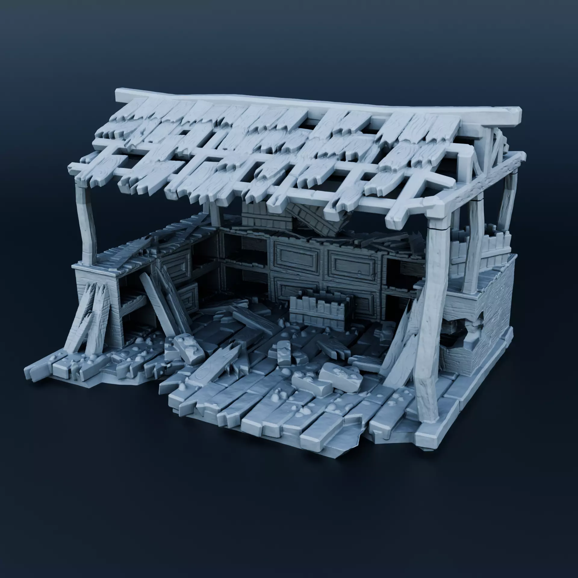 Medieval shop 3D print model_0