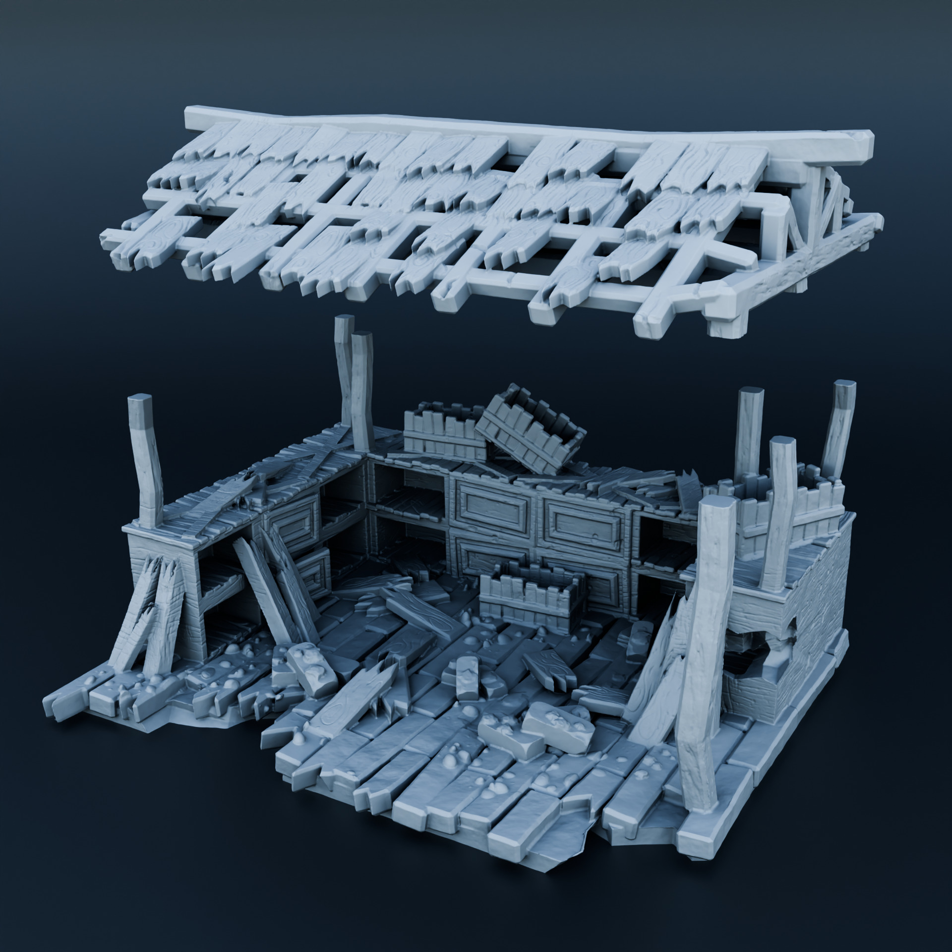 Medieval shop 3D print model_1
