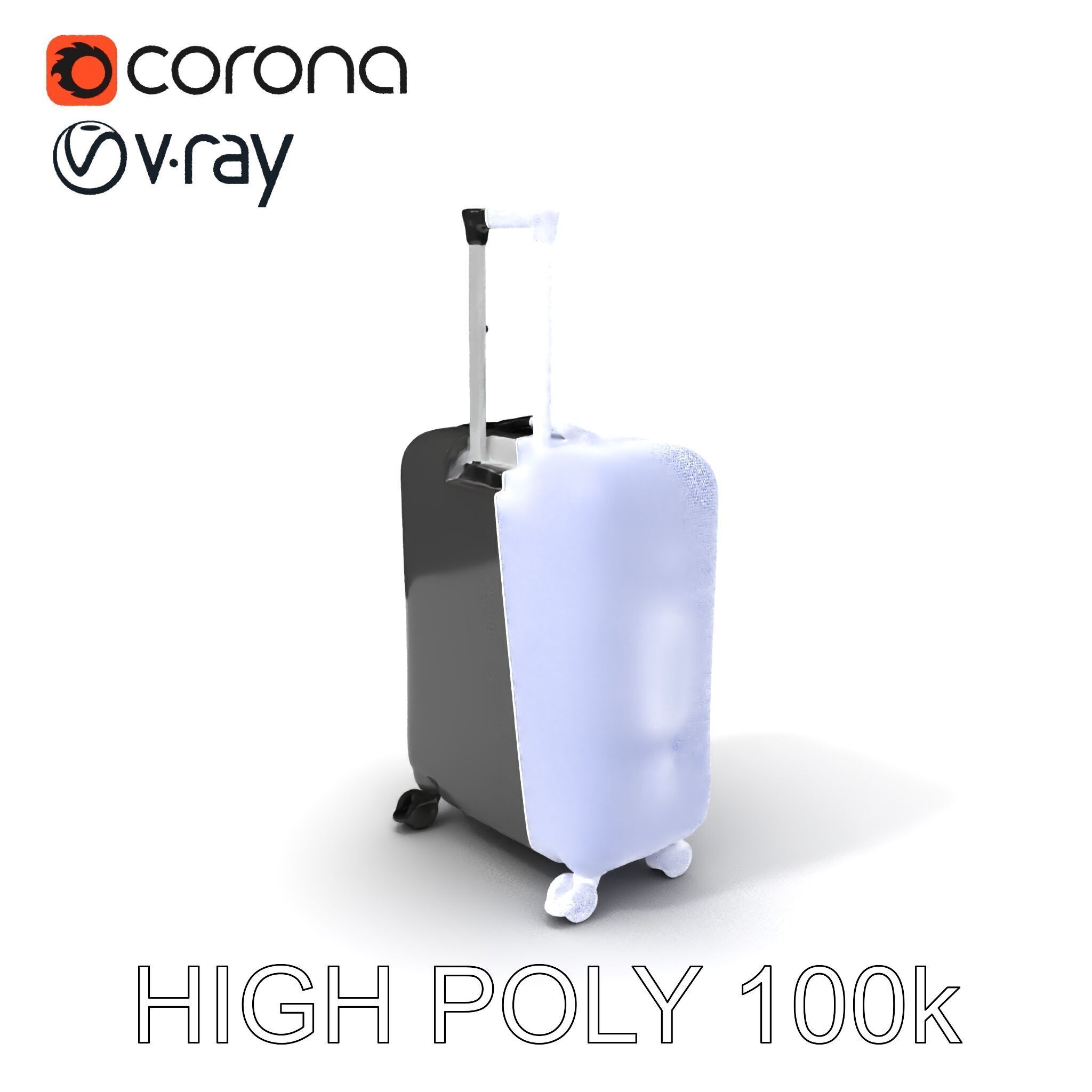 Modern Suitcase D Model Pack Low-poly 3D model_3