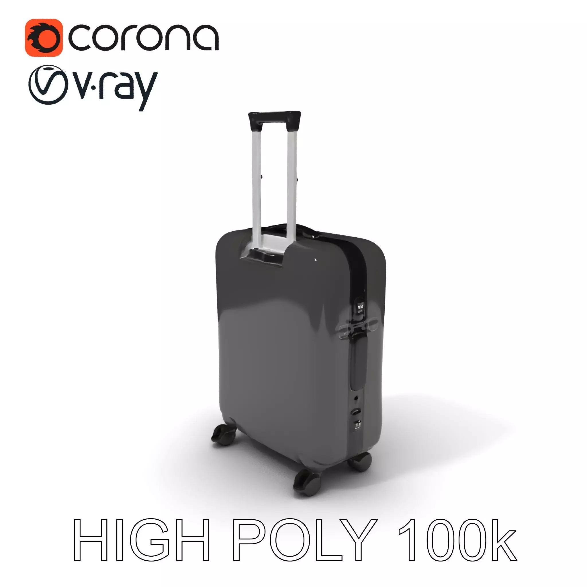 Modern Suitcase D Model Pack Low-poly 3D model_0