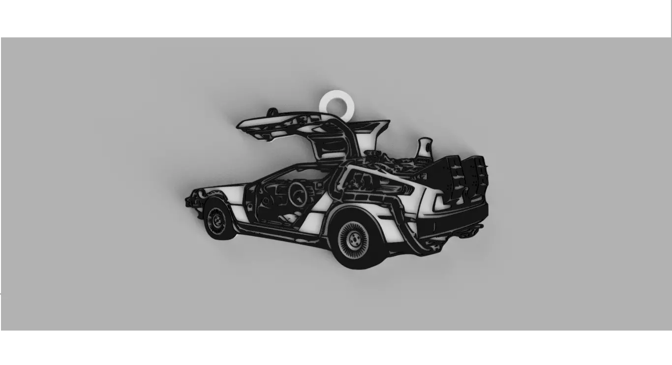 Back to the Future - Delorean 2 keychain - pendant - earring 3D print model