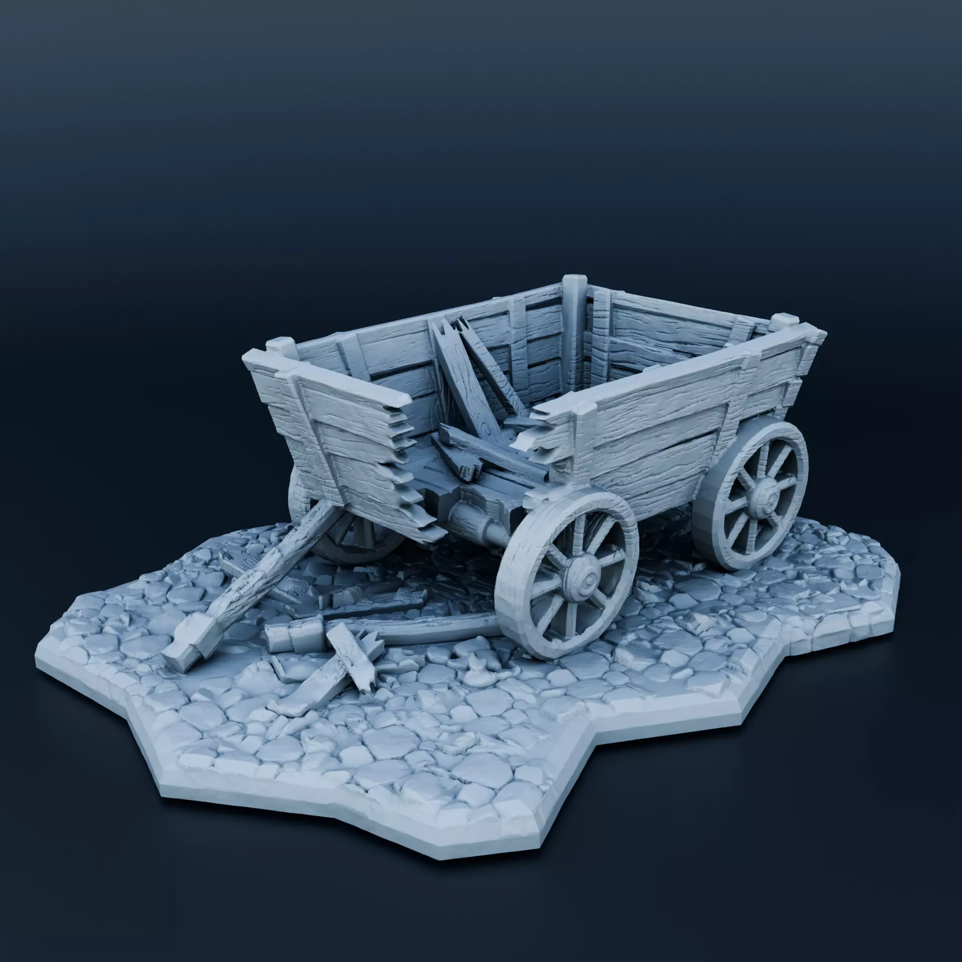 Medieval cart 3D print model