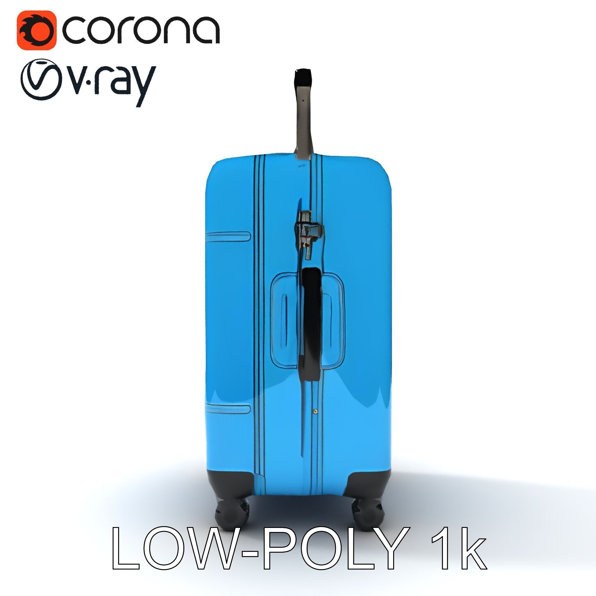 Modern Blue Suitcase D Model Pack Low-poly 3D model_31