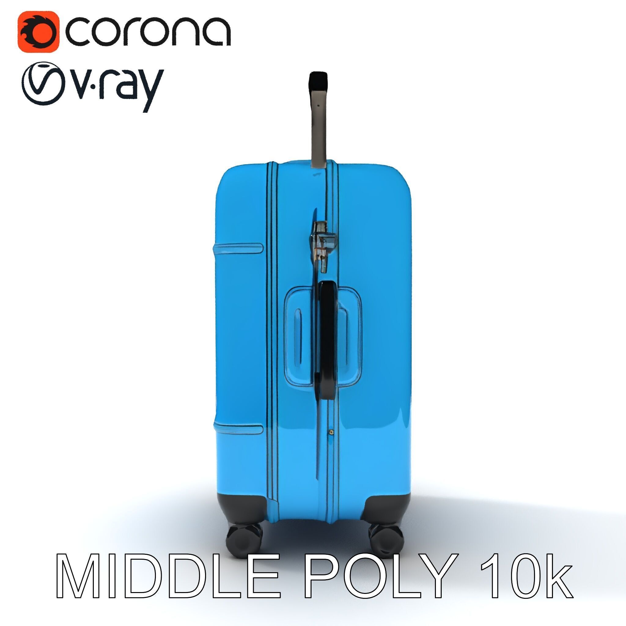 Modern Blue Suitcase D Model Pack Low-poly 3D model_17