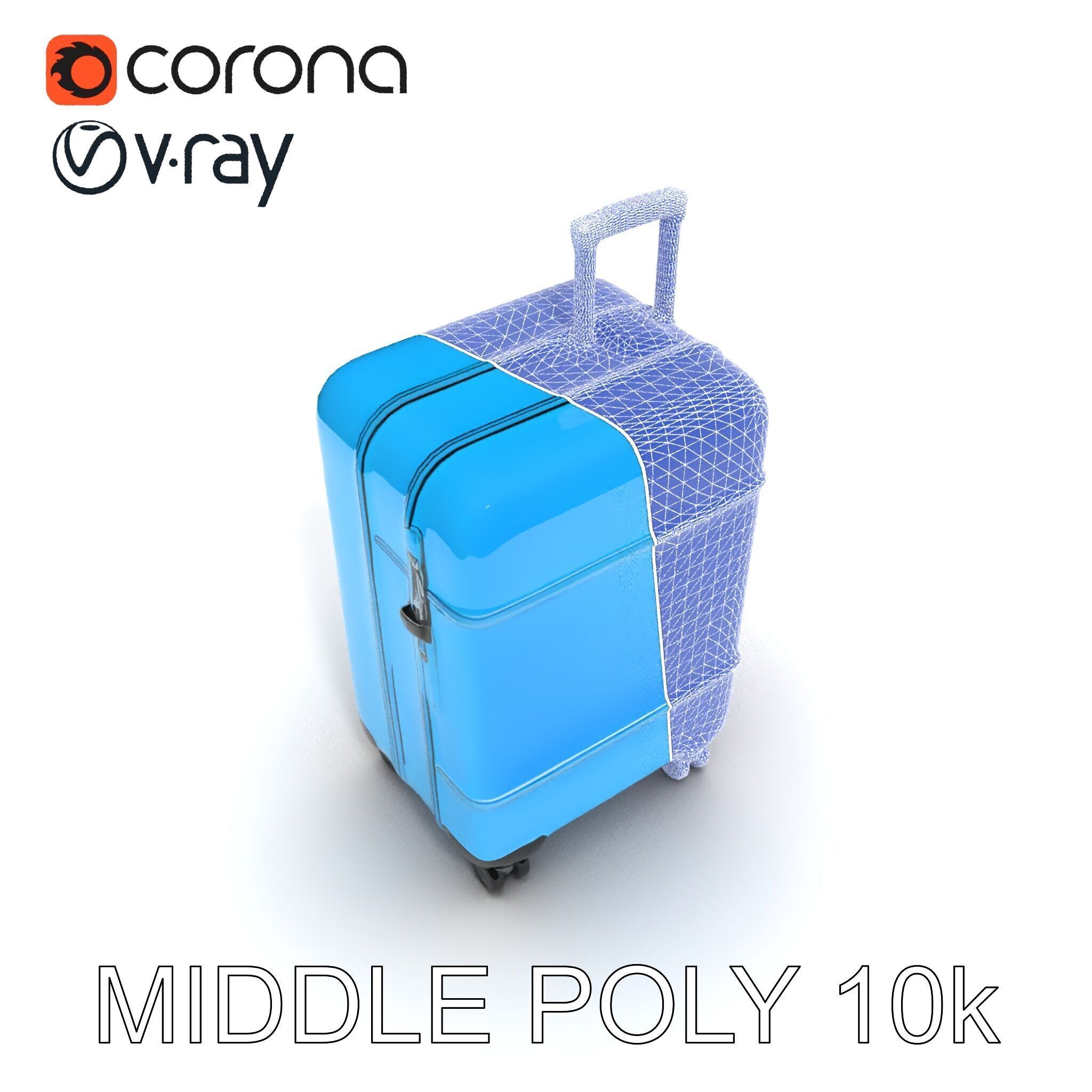 Modern Blue Suitcase D Model Pack Low-poly 3D model_25