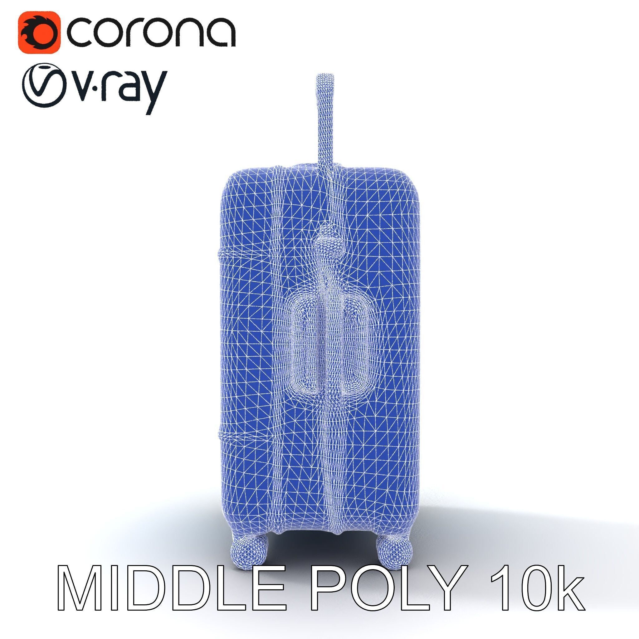 Modern Blue Suitcase D Model Pack Low-poly 3D model_22