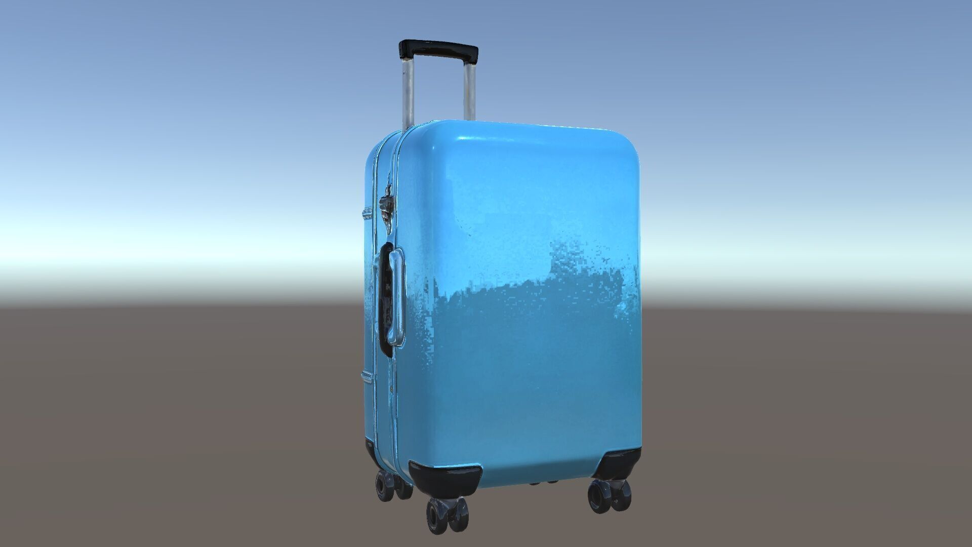 Modern Blue Suitcase D Model Pack Low-poly 3D model_5