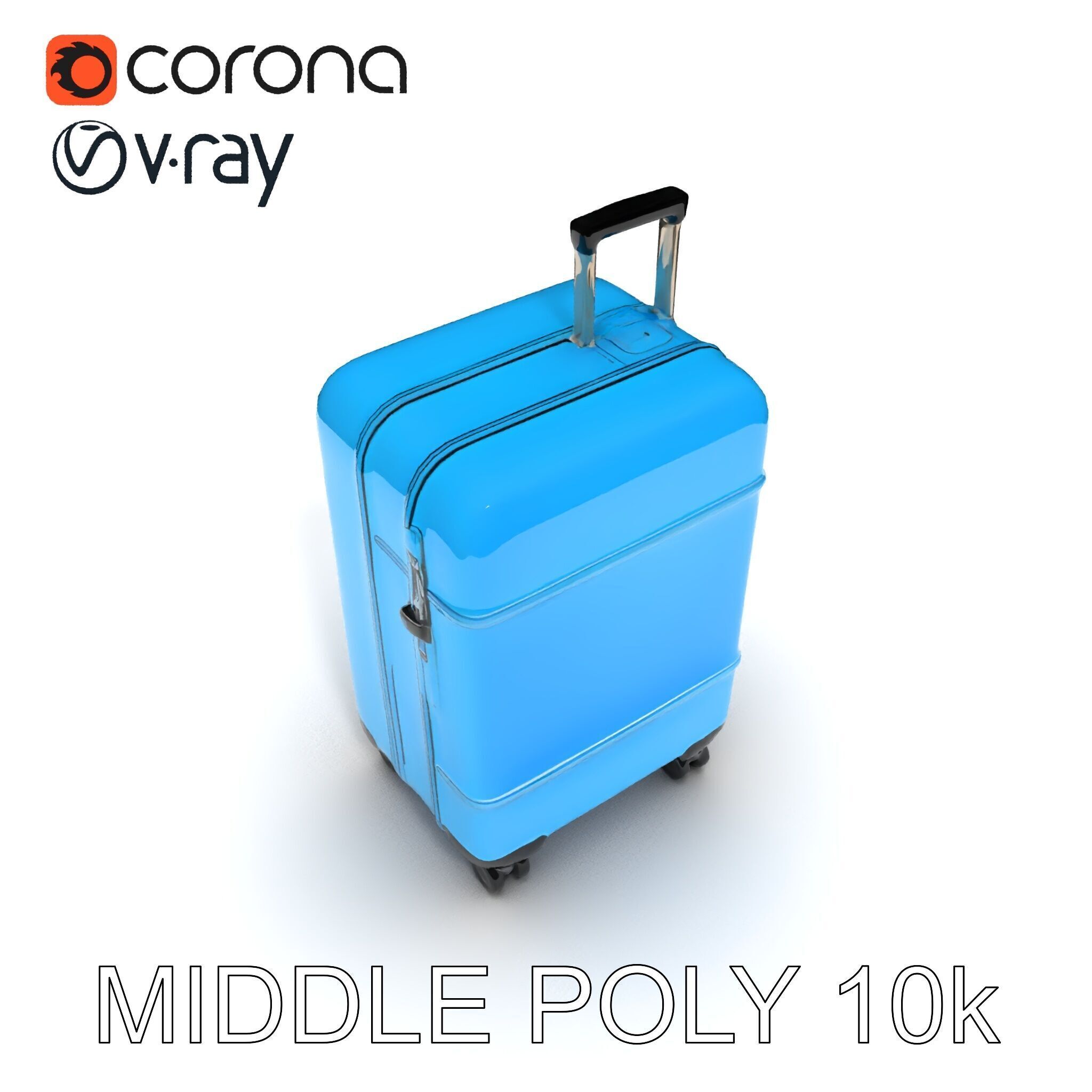 Modern Blue Suitcase D Model Pack Low-poly 3D model_14