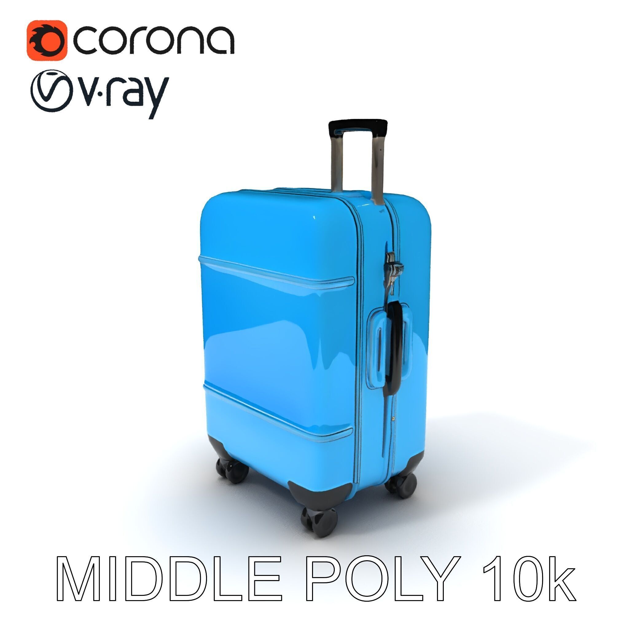 Modern Blue Suitcase D Model Pack Low-poly 3D model_19