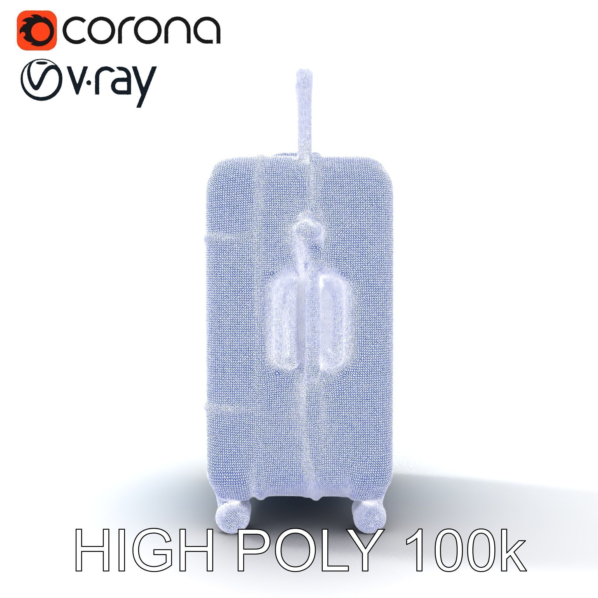 Modern Blue Suitcase D Model Pack Low-poly 3D model_10