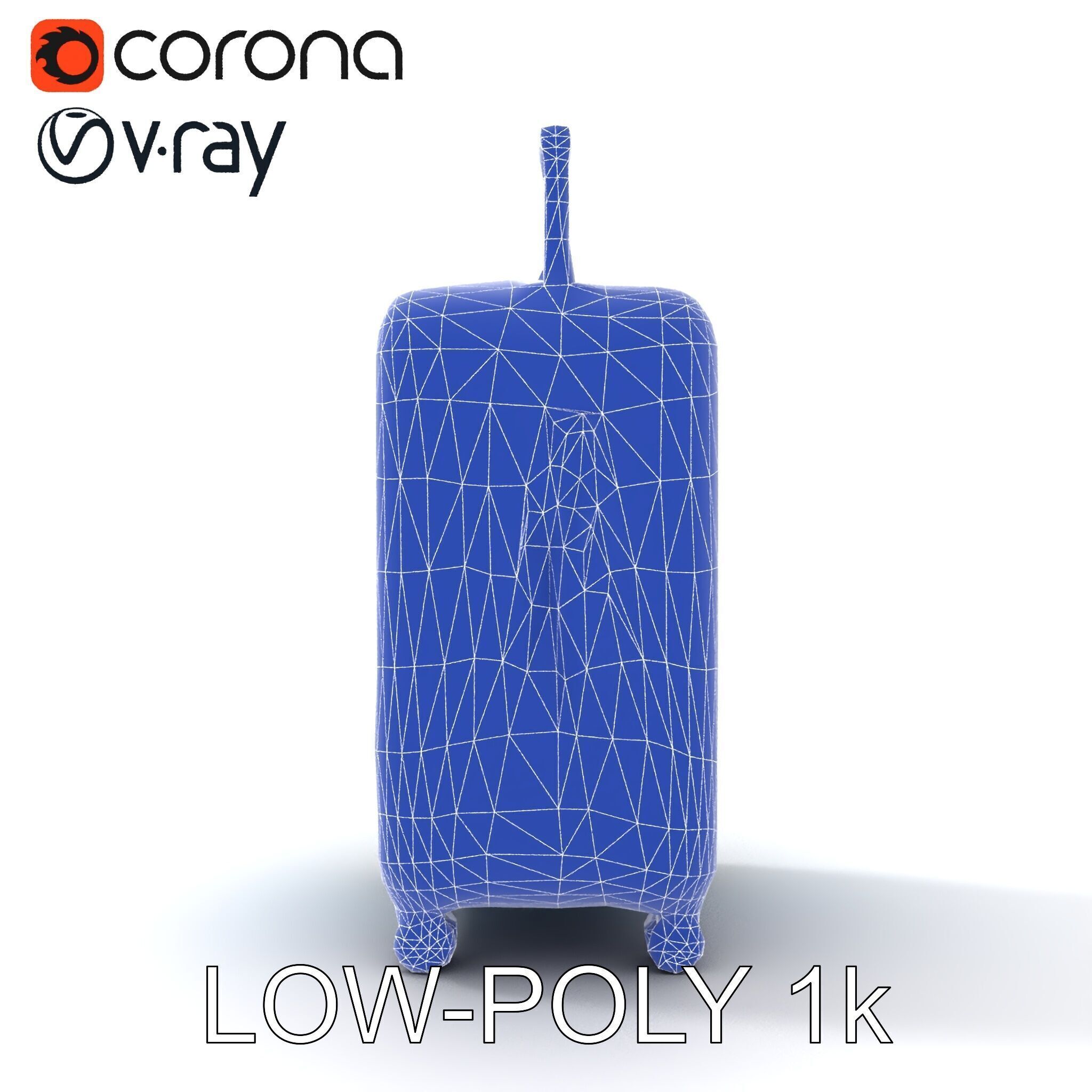 Modern Blue Suitcase D Model Pack Low-poly 3D model_23