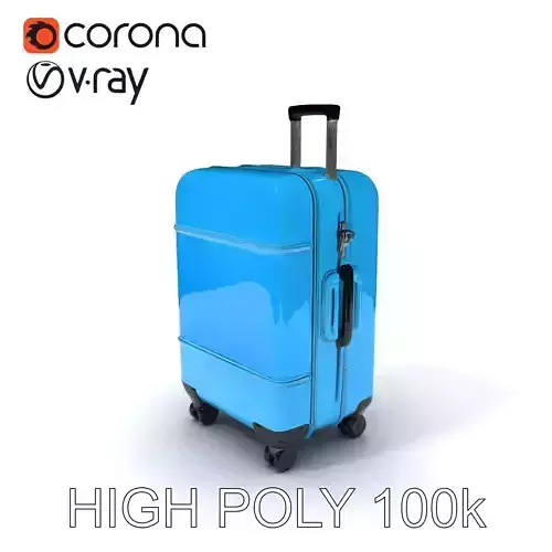 Modern Blue Suitcase D Model Pack Low-poly 3D model