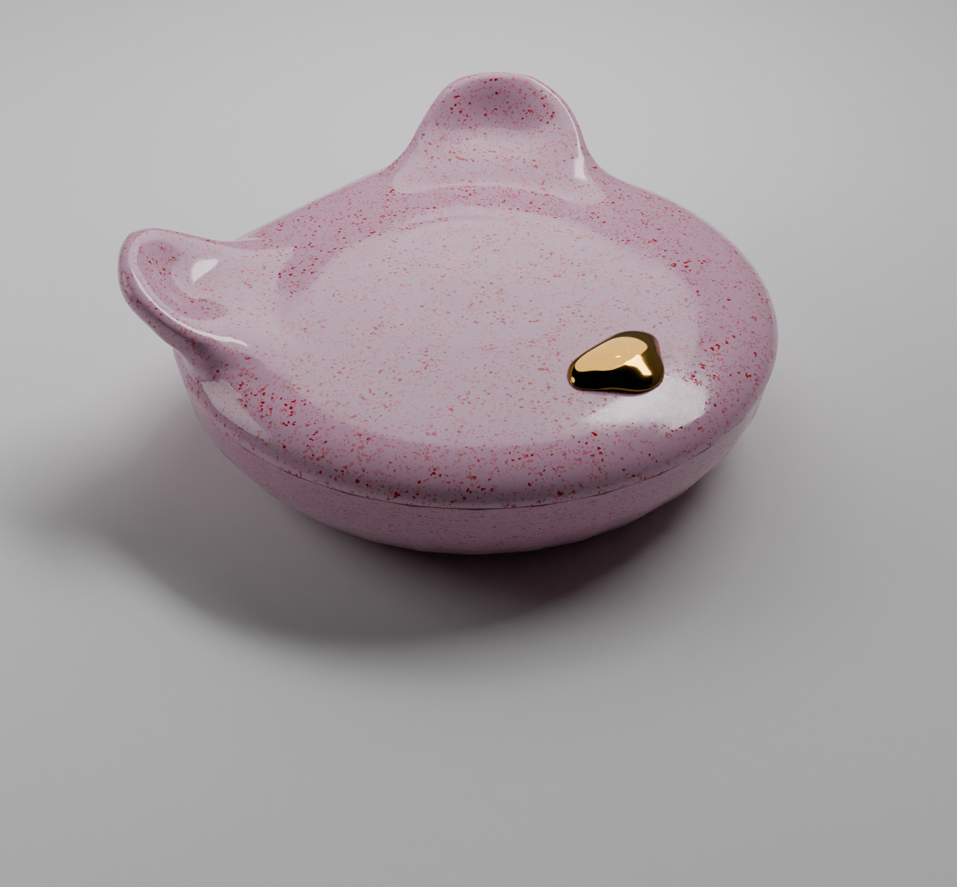 Teddy Bear pressed powder minimalistic package cosmetics 3D model_1