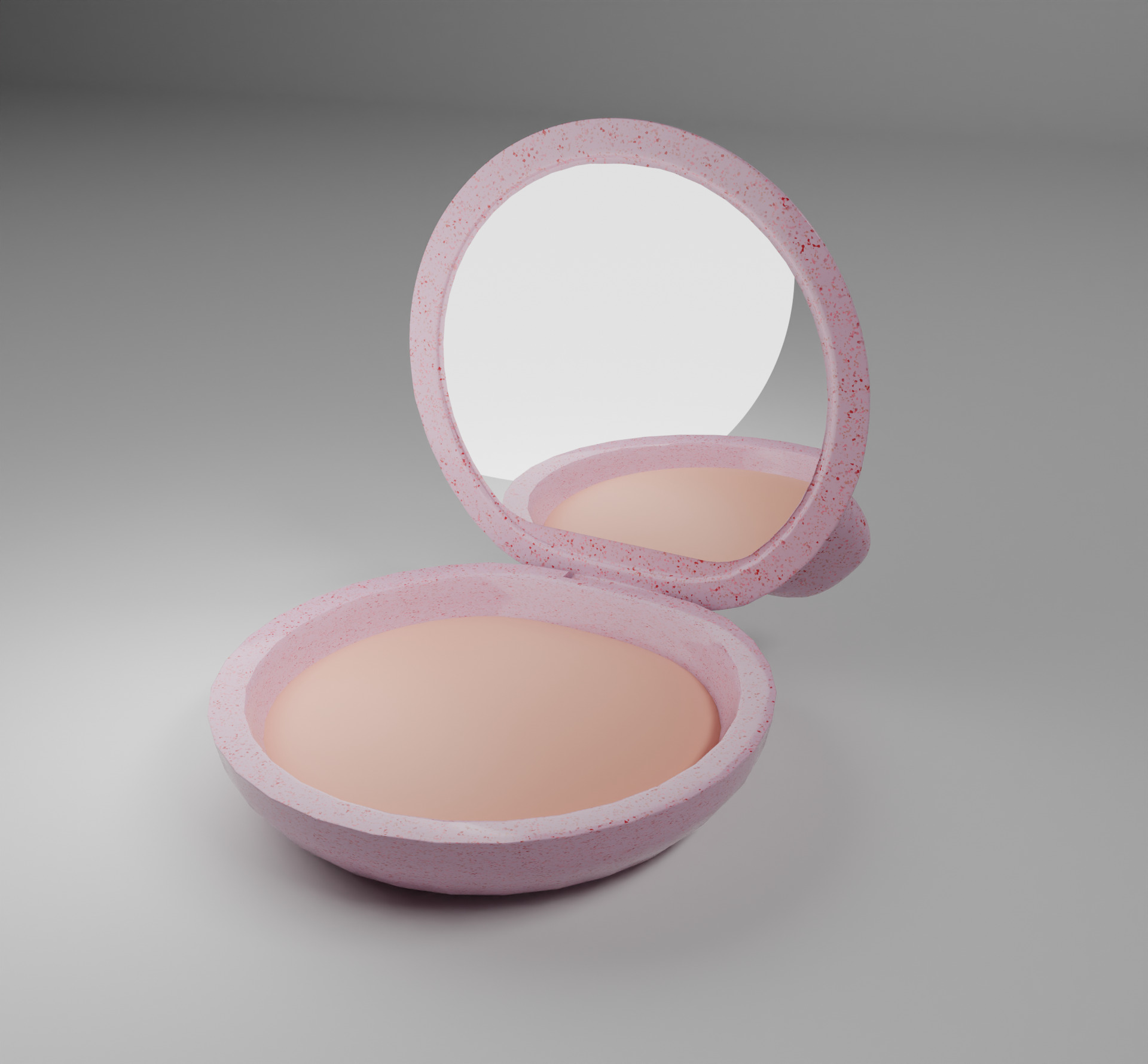 Teddy Bear pressed powder minimalistic package cosmetics 3D model_5